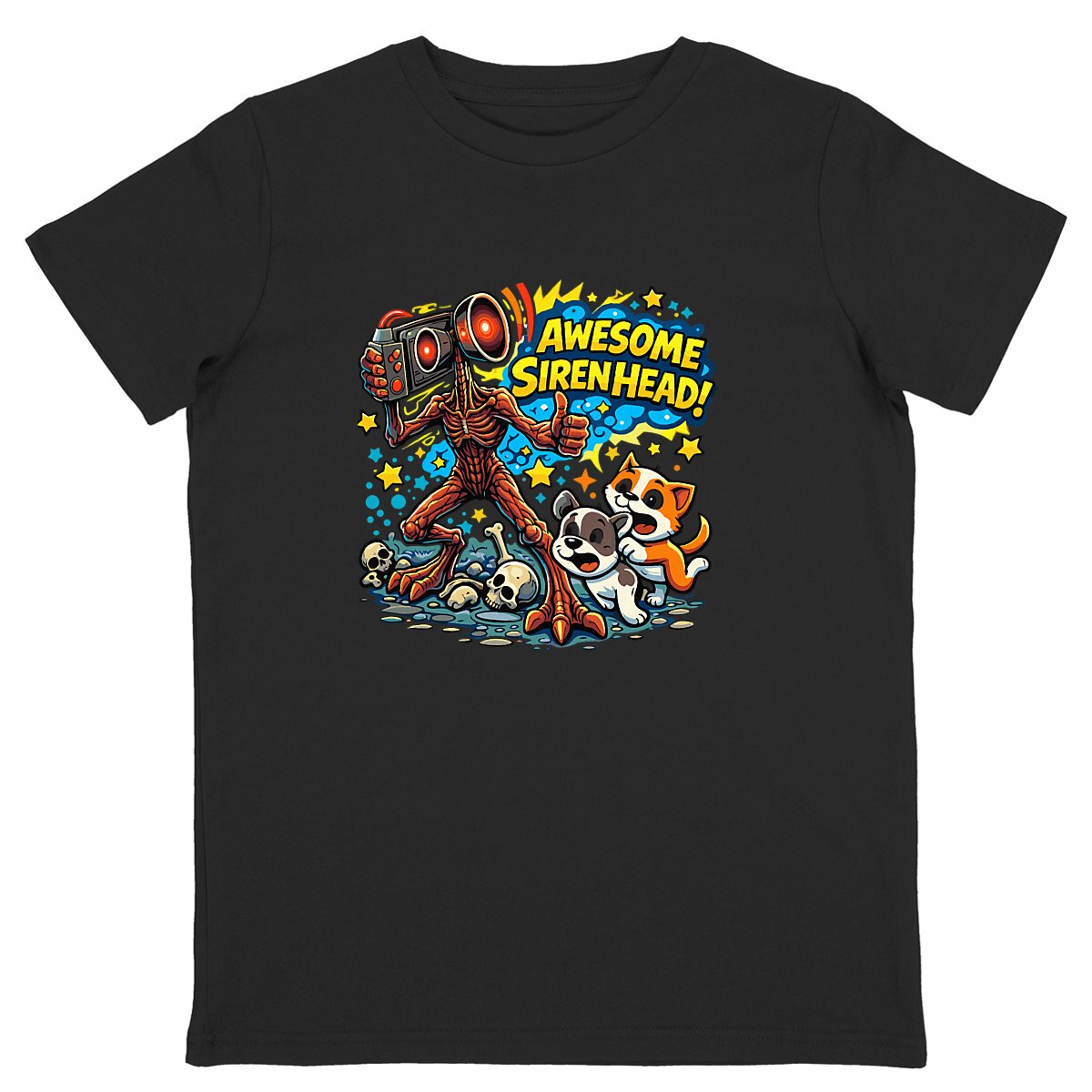 Lightweight kids T-shirt - NicoCraft Awesome - front_black